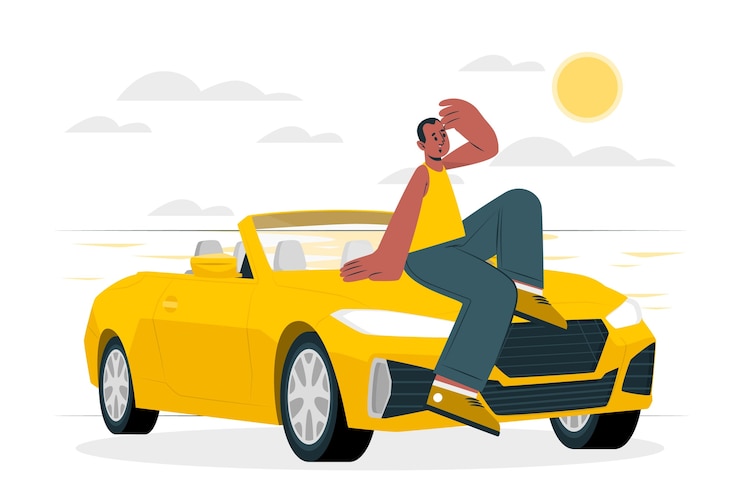 Free Vector convertible car concept illustration