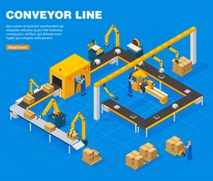 Free vector conveyor line concept