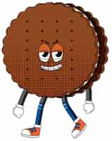 Free vector a cookie cartoon character on white background