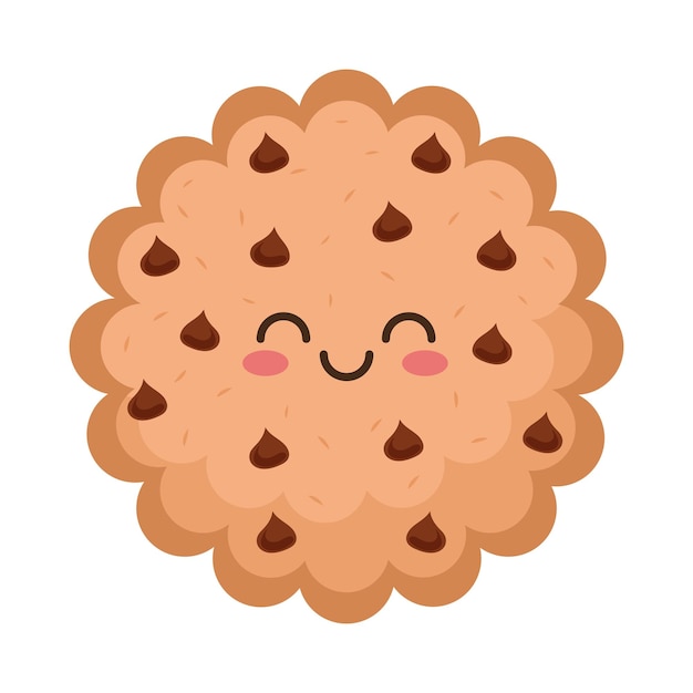 Free vector cookie kawaii food funny icon