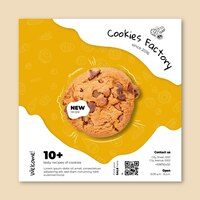 Cookies flyer square template