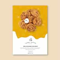 Free vector cookies flyer vertical template