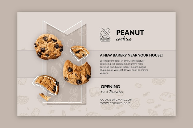 Free vector cookies horizontal banner template