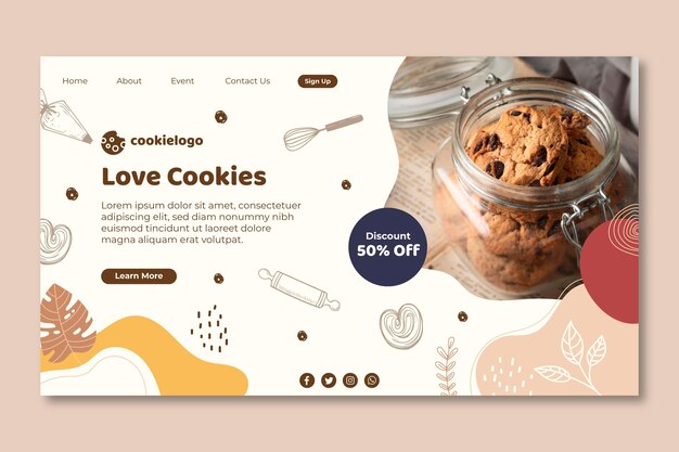 Cookies landing page design