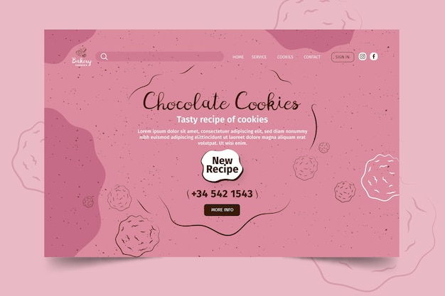 Бесплатное векторное изображение Шаблон целевой страницы файлов cookie