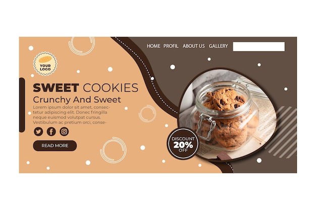 Free vector cookies landing page