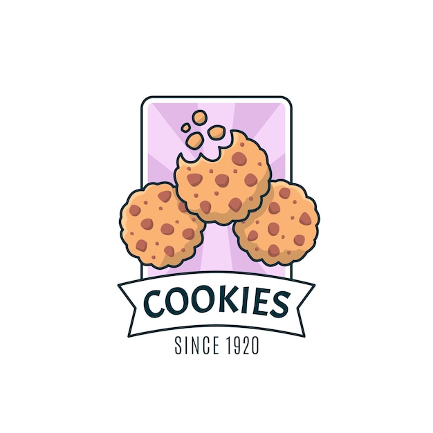 Vettore gratuito modello di progettazione del logo dei cookie