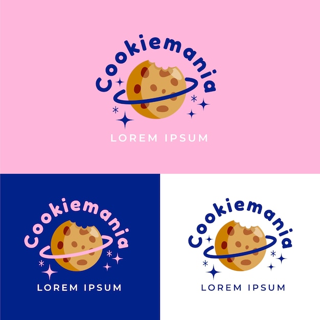 Vettore gratuito modello di progettazione del logo dei cookie