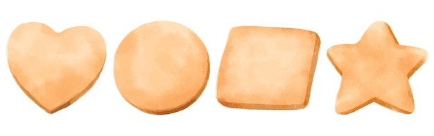 クッキー水彩手描き要素セット
