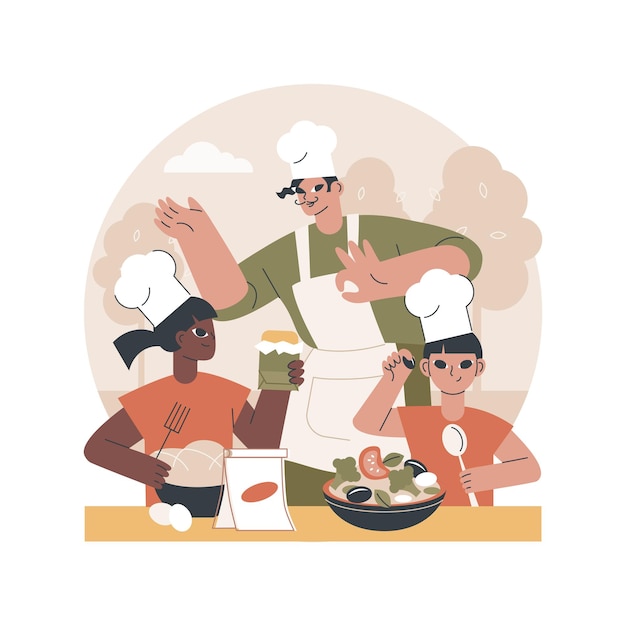 Free vector cooking camp abstract illustration