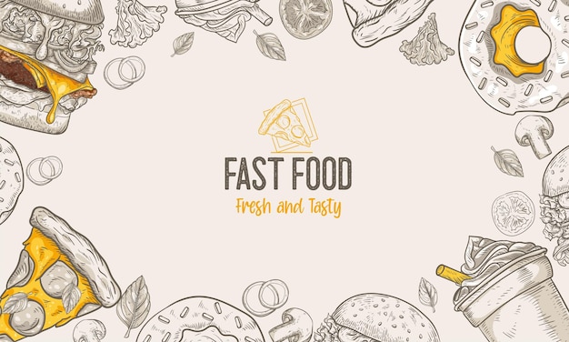 Cooking collection background fast food