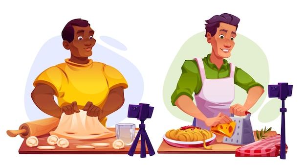 Бесплатное векторное изображение Онлайн-классы по приготовлению пищи и блоги