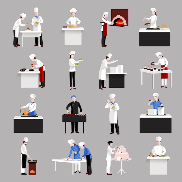 Free vector cooking icons set