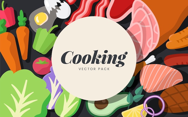 Free vector cooking ingredients vector set illustration