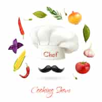 Vettore gratuito cooking show concept