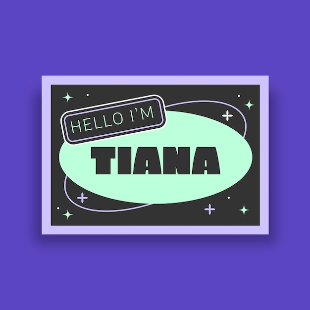 Free vector cool aesthetic name label