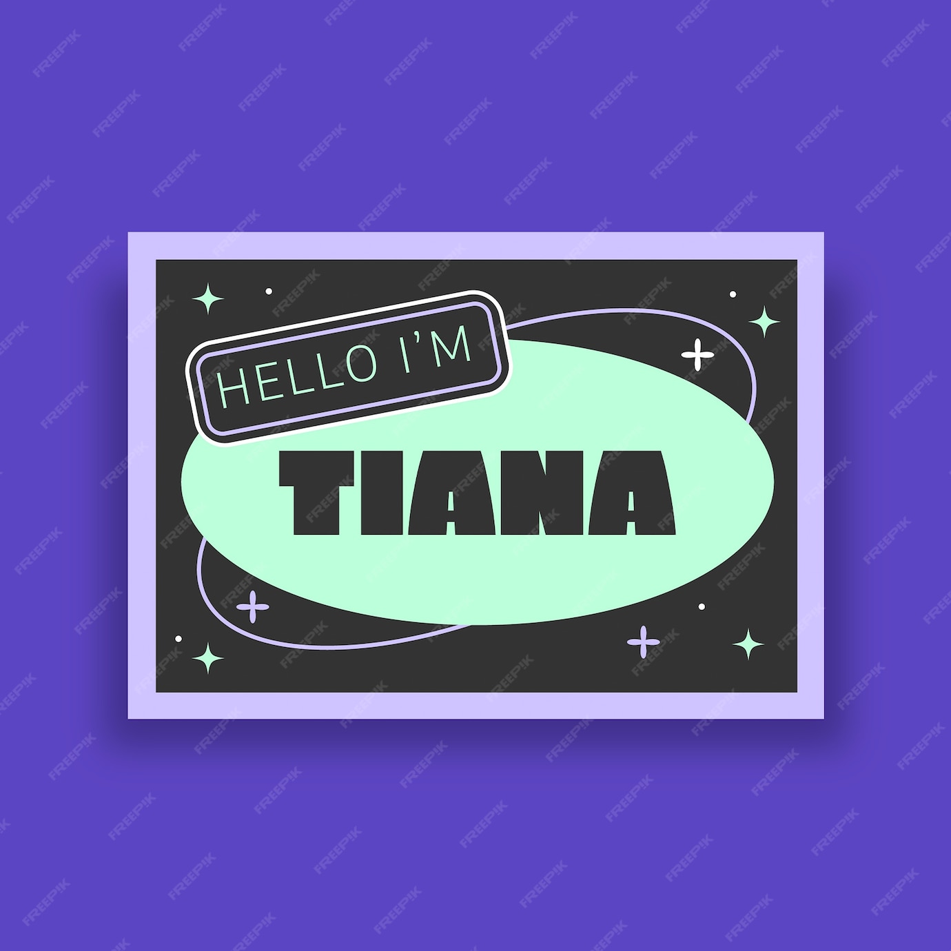 Free Vector Cool aesthetic name label