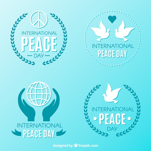 Free vector cool badges for international peace day