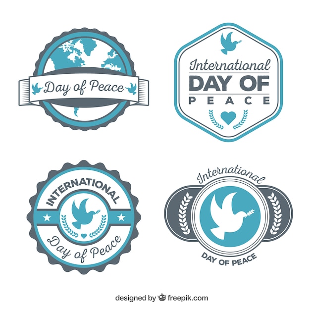 Free vector cool collection of peace badges