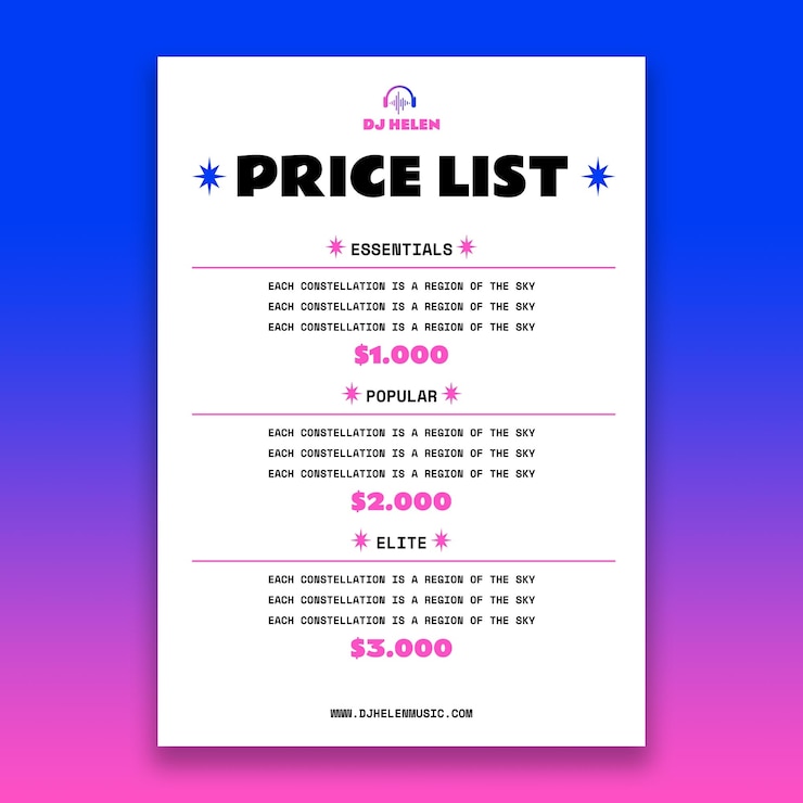मुफ़्त वेक्टर cool gradient dj music mix price list