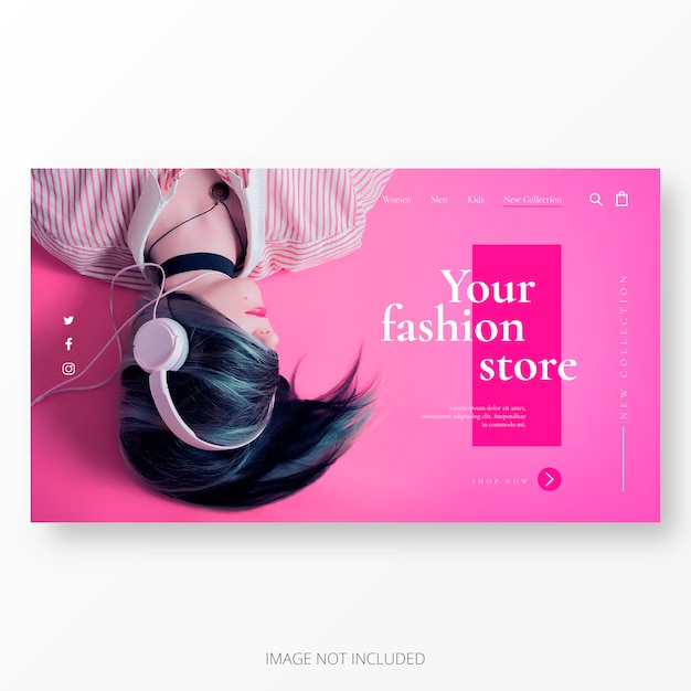 Vettore gratuito cool landing page template per fashion business