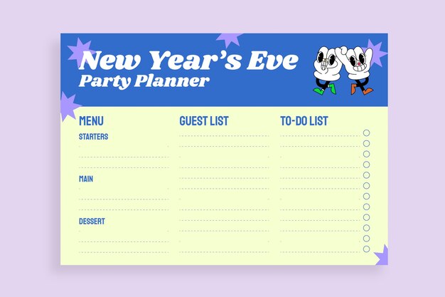 Free vector cool new year's eve party planner