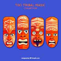 Free vector cool pack of modern tiki masks