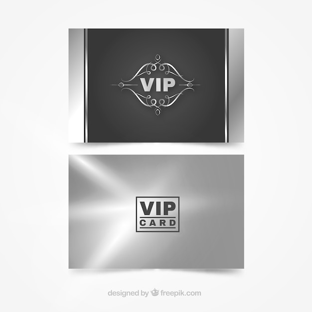 Free vector cool pack of silver vip cards