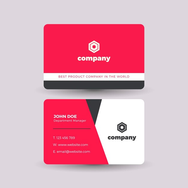 Cool red and white business card