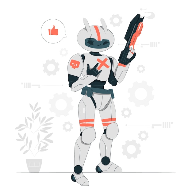 Free vector cool robot concept illustration