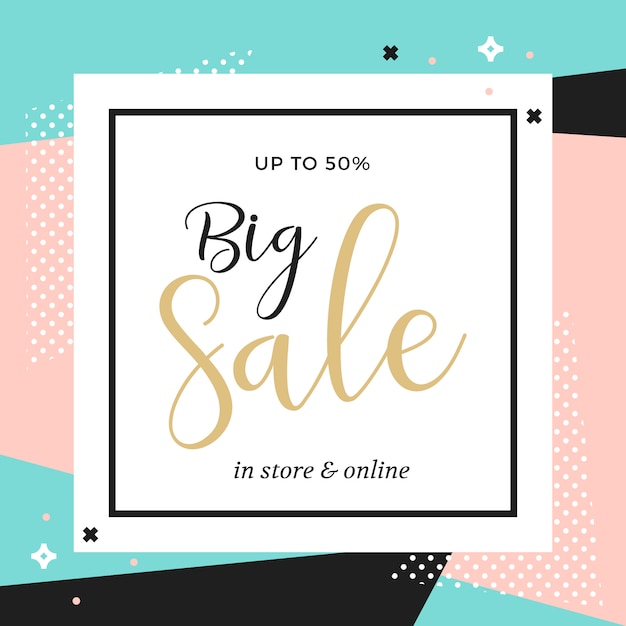 Cool sale banner template design