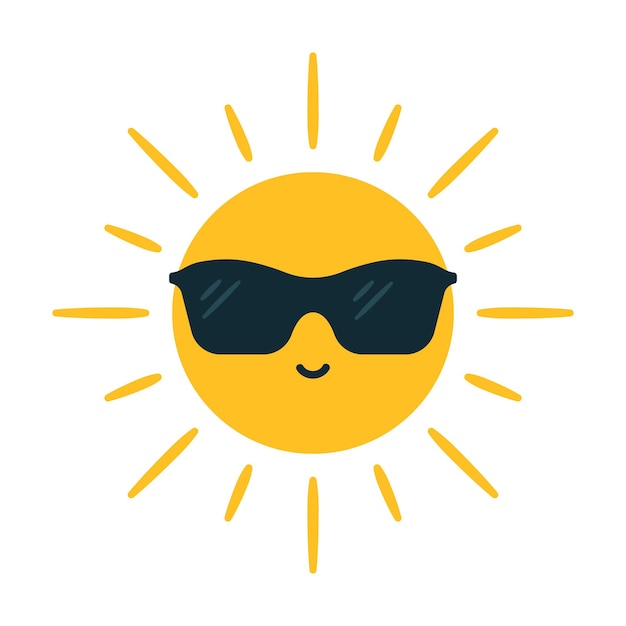 Free vector cool sun wearing sunglasses