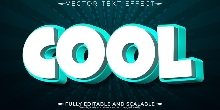 Free Vector cool text effect editable stylish and cartoon customizable font style