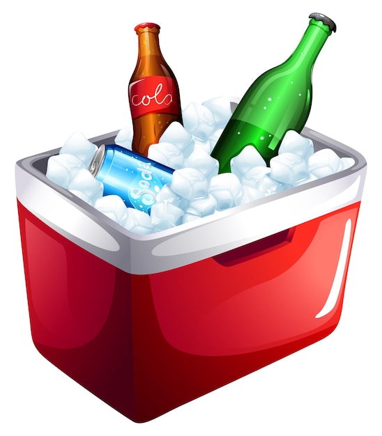 Free vector a cooler with softdrinks