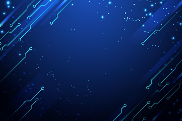 Free vector copy space blue circuits digital background