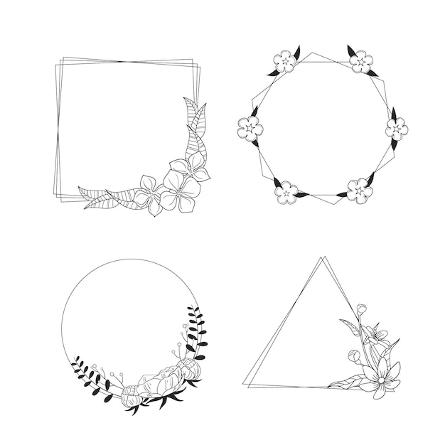 Free vector copy space floral frame hand drawn collection