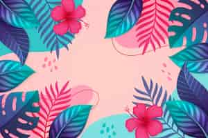 Free vector copy space tropical leaves zoom background