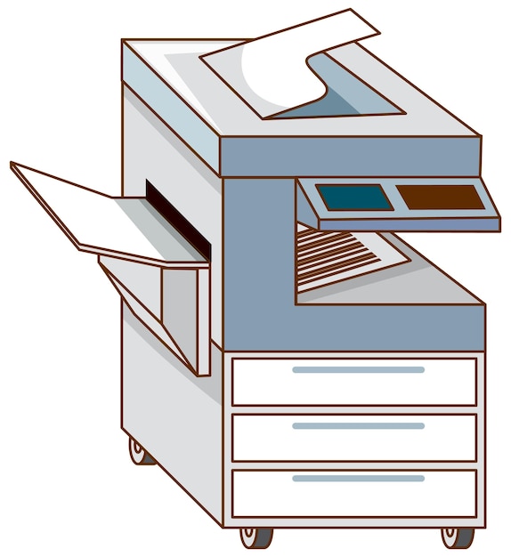 Бесплатное векторное изображение Копировальная машина на белом фоне