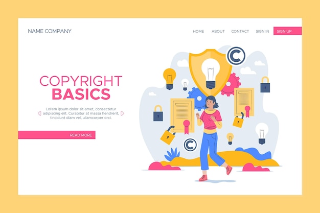 Copyright landing page template