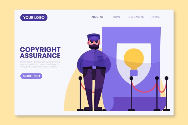 Copyright landing page template