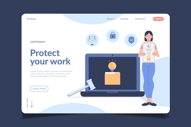 著作権のランディングページテンプレート