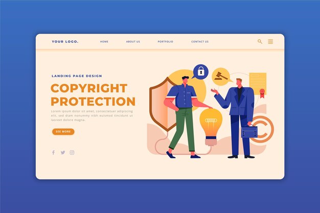 Copyright landing page template