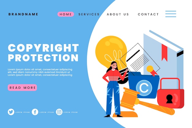 Copyright landing page template