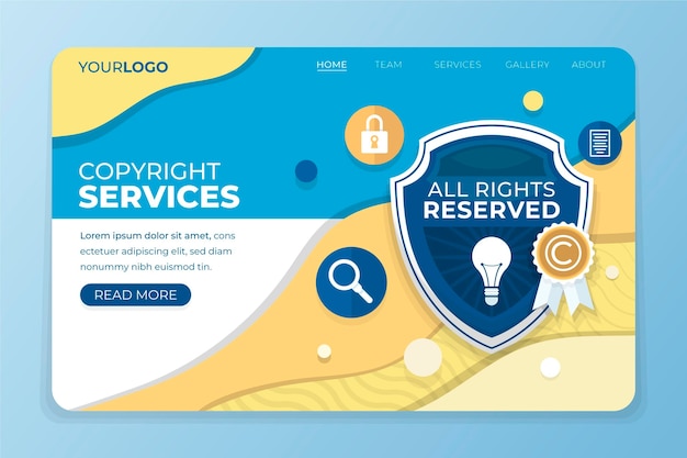 Copyright landing page