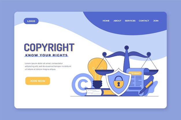 Copyright landing page