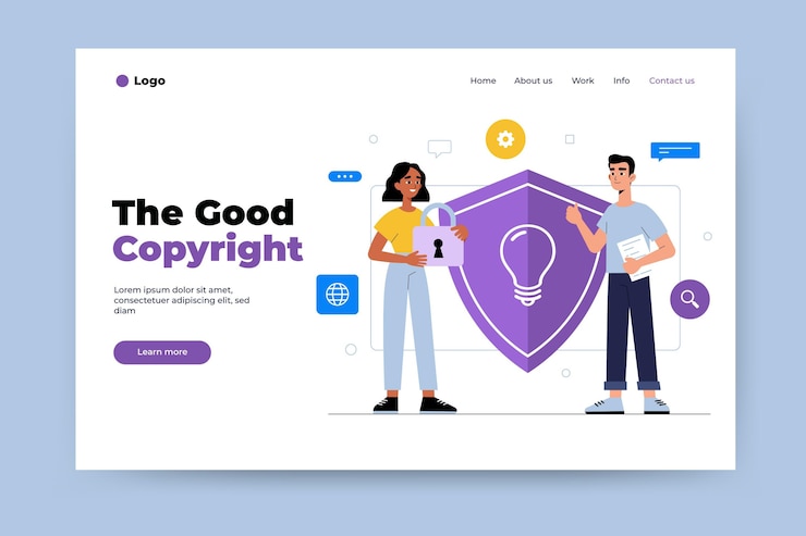 Free Vector copyright landing page