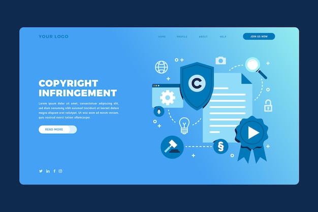 Free vector copyright landing page