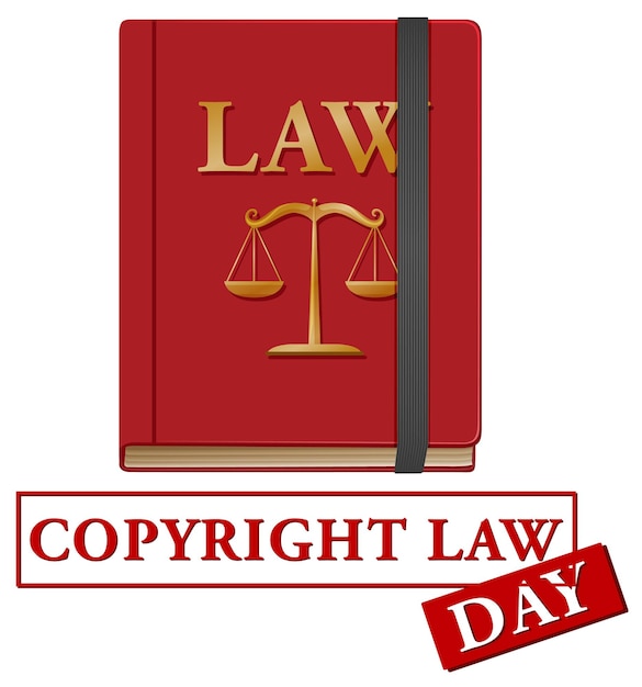 Vettore gratuito design della bandiera del giorno della legge sul diritto d'autore