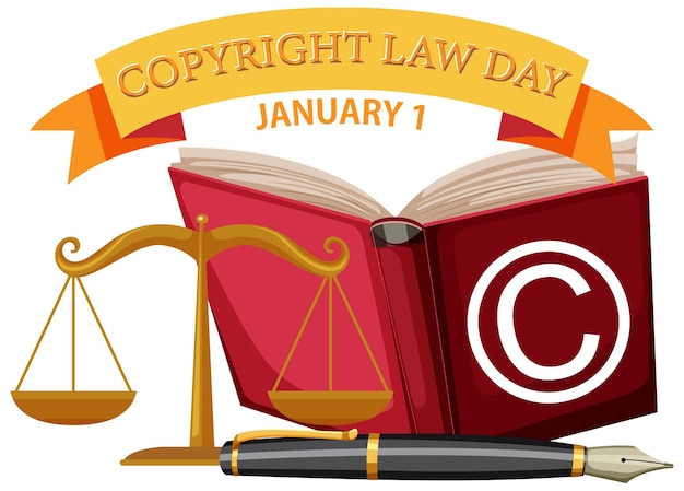 Free vector copyright law day banner design