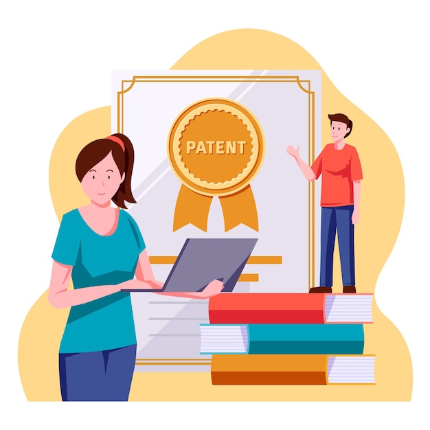 Copyright patent lay illustration